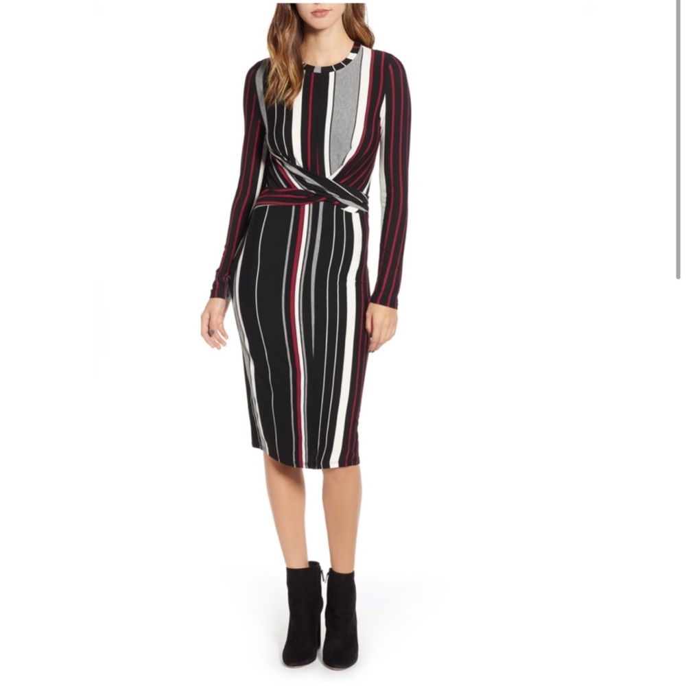 Socialite Wrap Front Midi Dress S